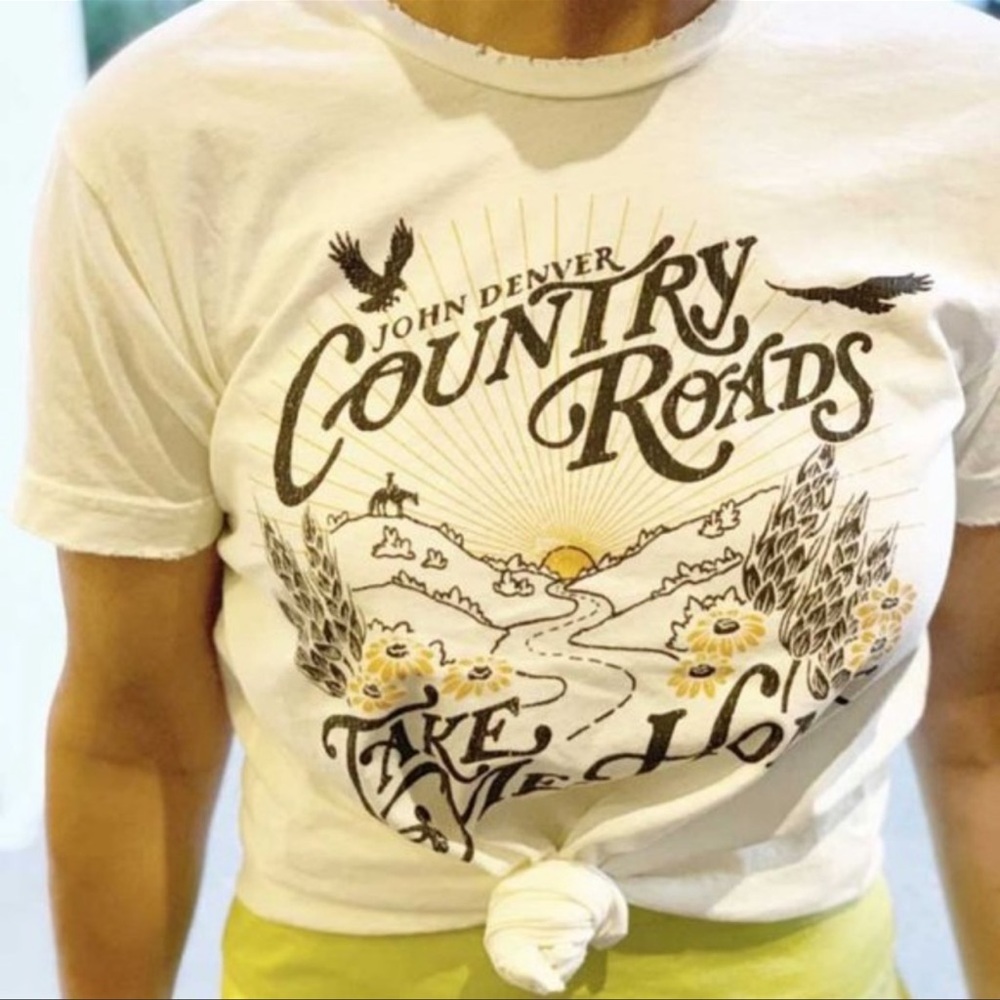 John Denver Country Roads Take Me Home Soft Cotton Graphic Tee - Picture 3 of 4